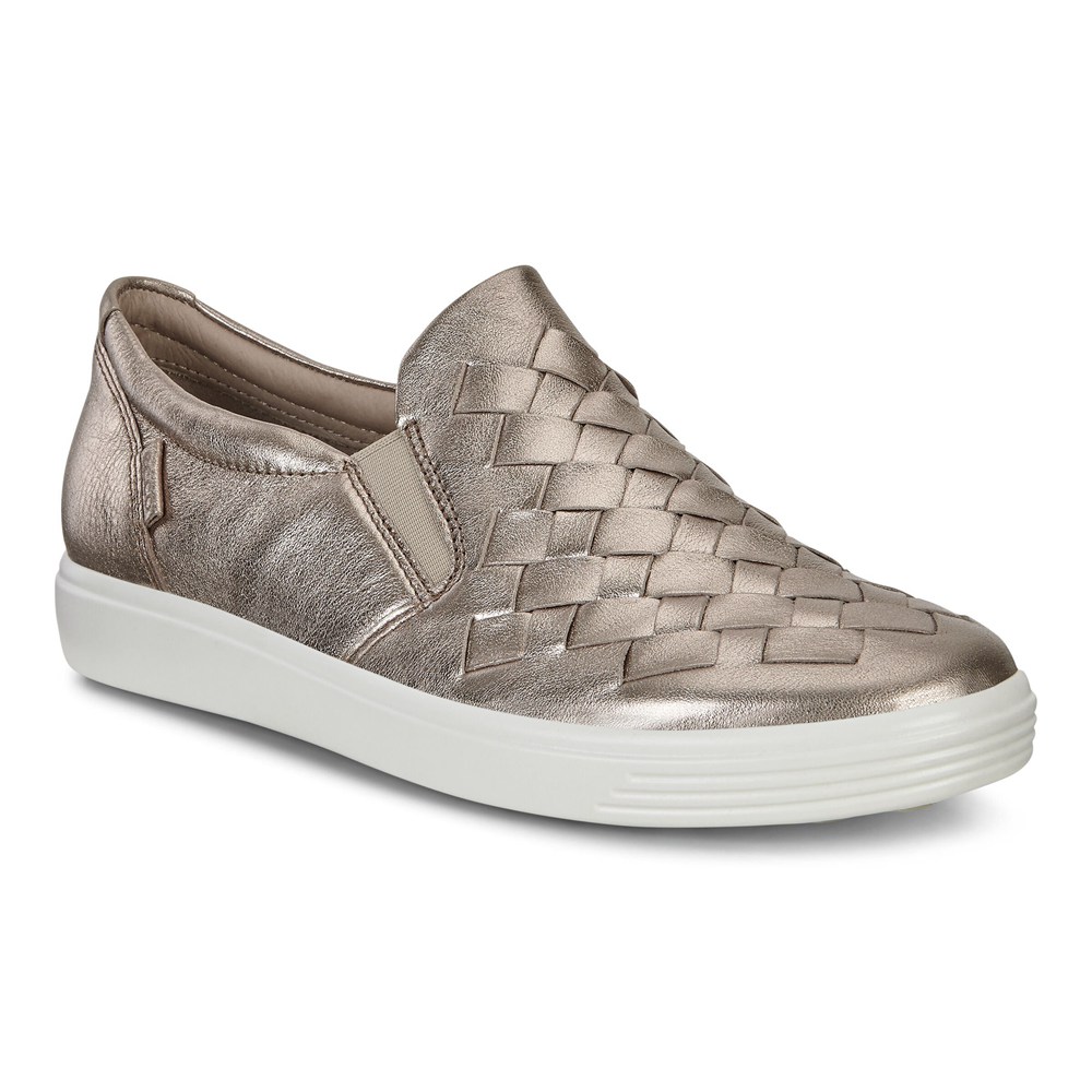 Womens Sneakers - ECCO Soft 7 - Silver - 5726CHTPN